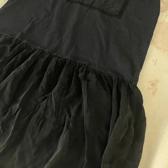 Vintage Johnny Was T-Shirt Dress Embroidered Cotton & Silk Size Medium Black - Picture 2 of 8